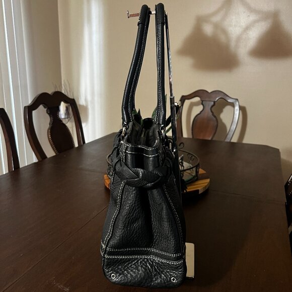 Coach Hampton Collection Black Pebbled Leather Shoulder Bag - Picture 9 of 10